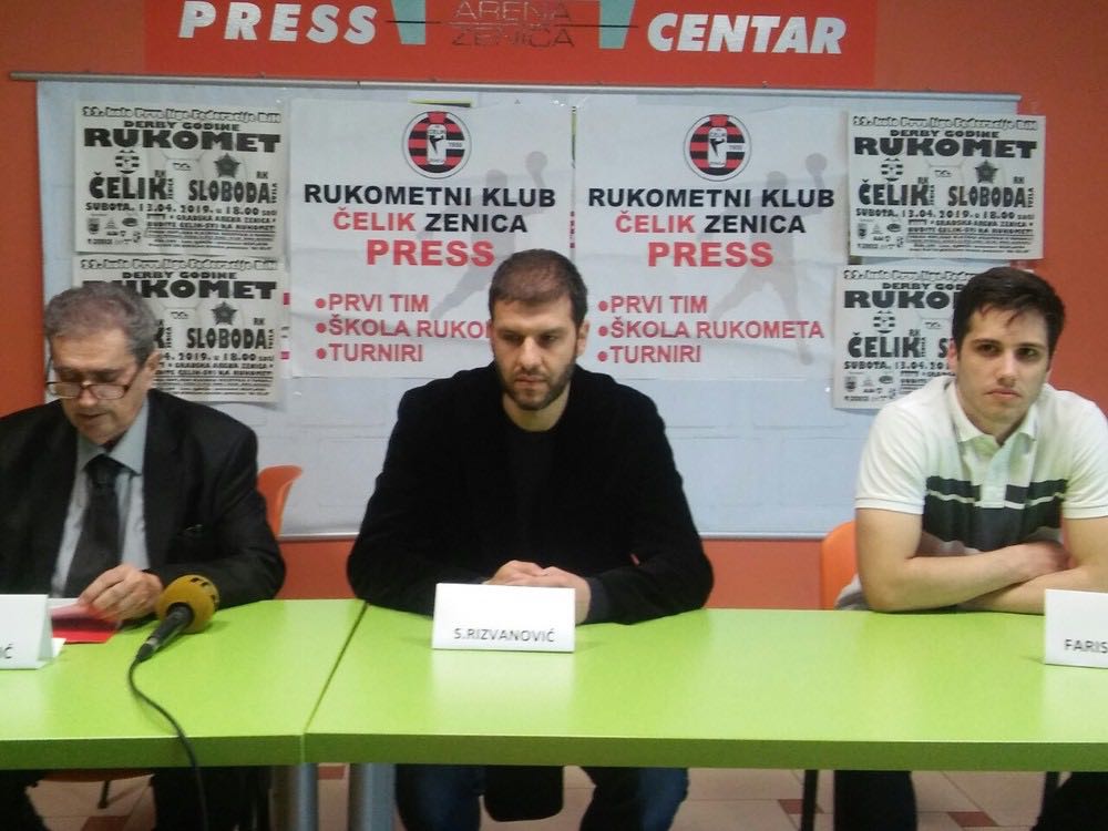 Pane Škrbić, Seldin Rizvanović i Faris Mrako, press RK Čelik