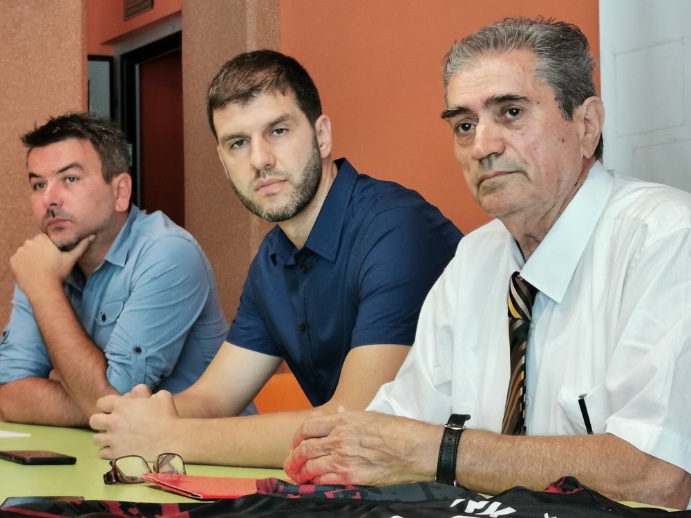 Pane Škrbić, Seldin Rizvanović i Sanel Hasanović, press RK Čelika